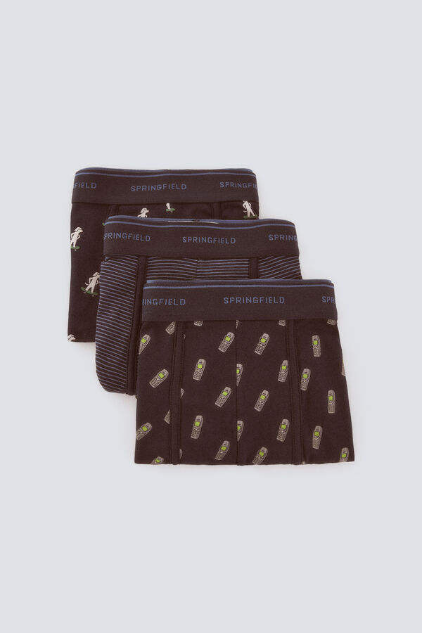 Springfield Set od 3 komada bokserica sa motivom 90-ih Plava