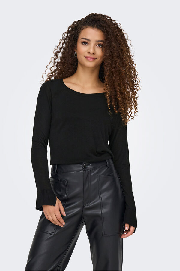 Only Jersey fino manga larga negro