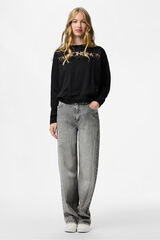 Pieces Sweatshirt vazado preto