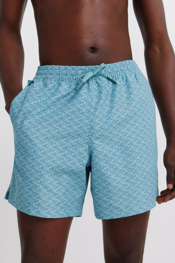 Springfield Kupaći kostim sa printom ribe Plava