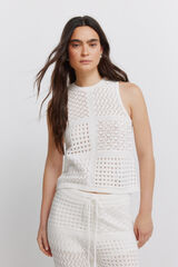 Springfield Top od rupičaste tkanine Bež