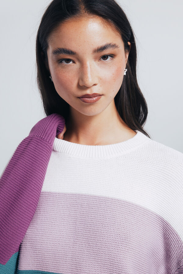 Springfield Jersey color block algod&oacute;n morado/lila