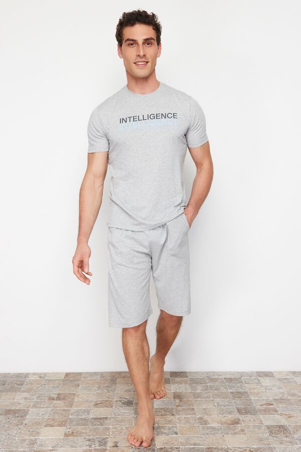 Trendyol Plain short pyjamas set grey