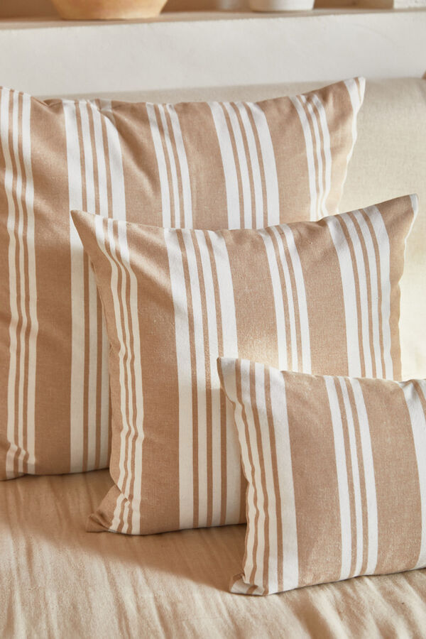 Womensecret Malgrat beige striped cushion cover brown