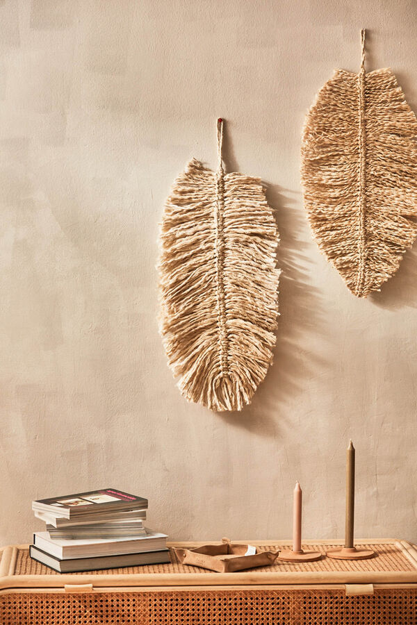 Calma House Wall decoration raw jute leaf Ural imprim&eacute;