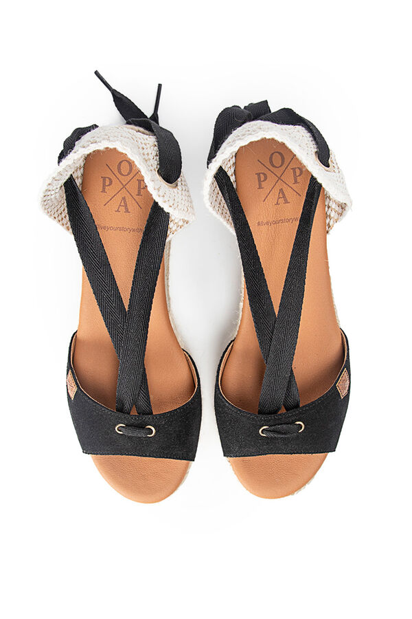 Womensecret Valdes split leather low-wedge sandal blanc