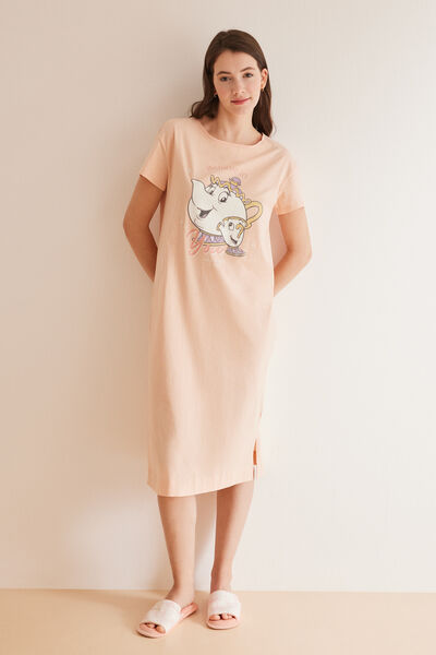 Womensecret 100% cotton Disney Mrs. Potts & Chip nightgown pink