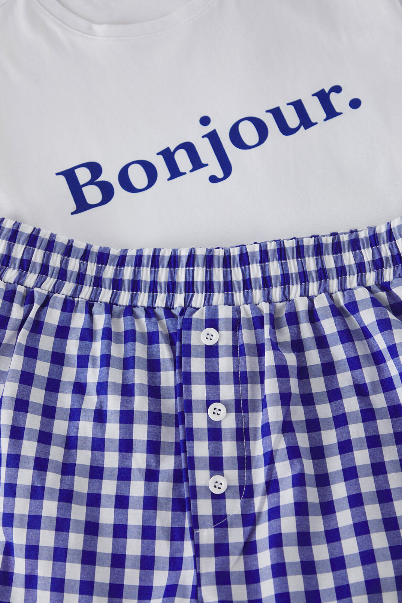 Trendyol Conjunto de pijama curto aos quadrados