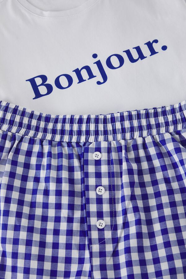 Trendyol Plaid short pyjamas set beige