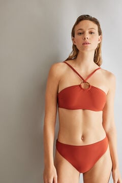Womensecret Culotte bikini haute orange rouge