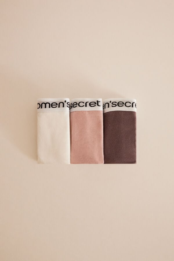 Womensecret 3-pack cotton logo tangas Print