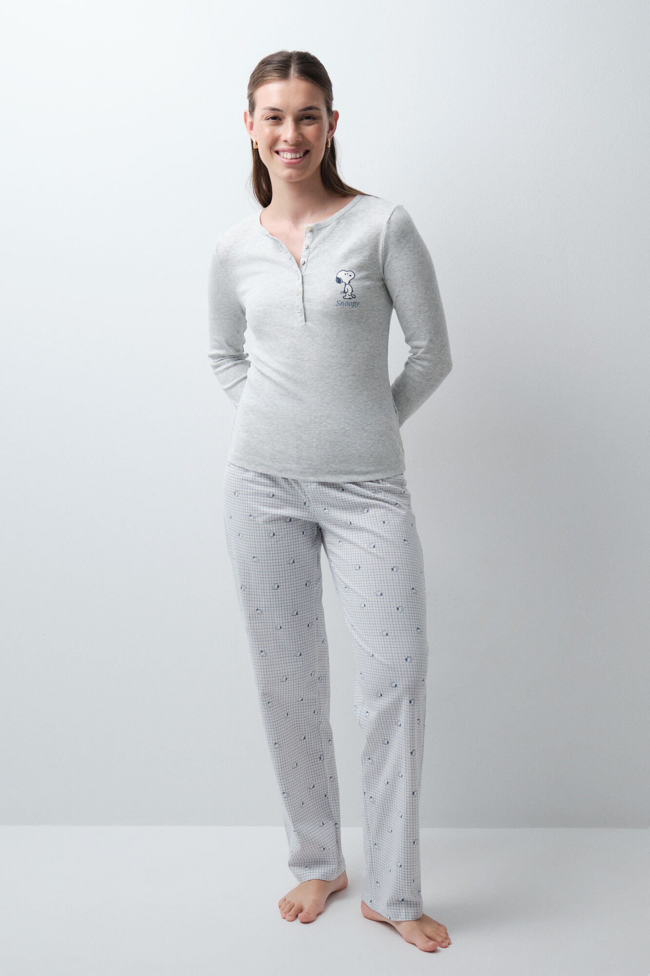 Women'secret Snoopy flannel cotton long pyjamas