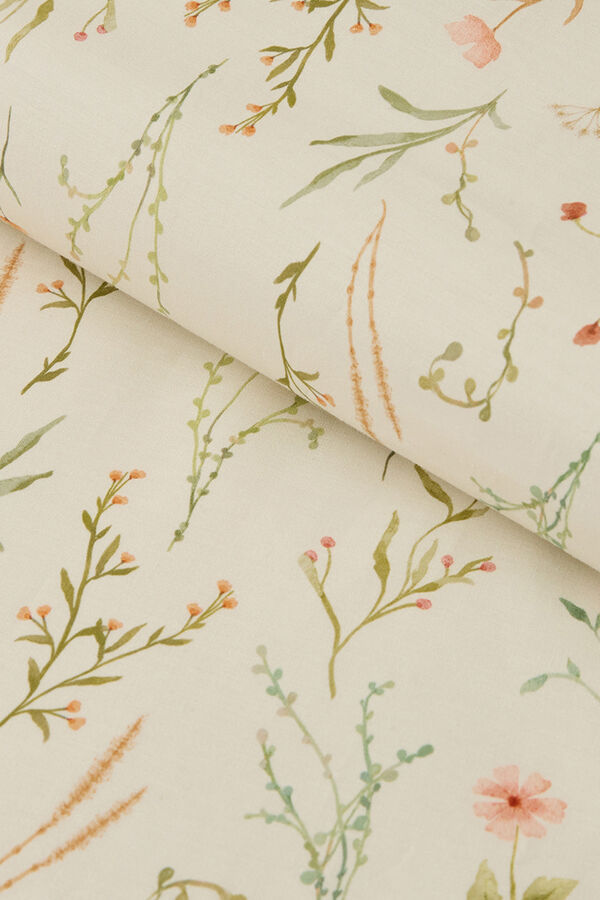 Textura Printed satin duvet case blanc