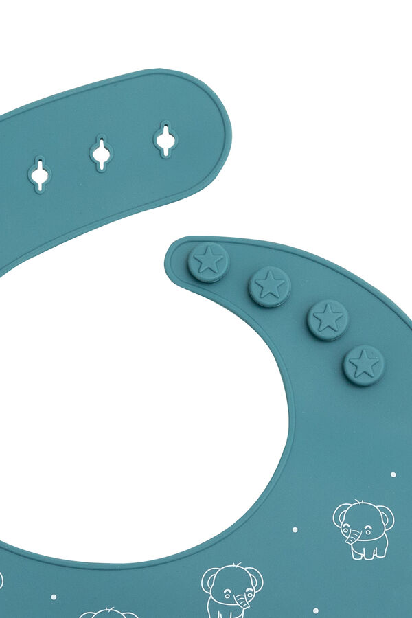 Mr. Wonderful Babero de silicona azul Me lo voy a comer todo estampado