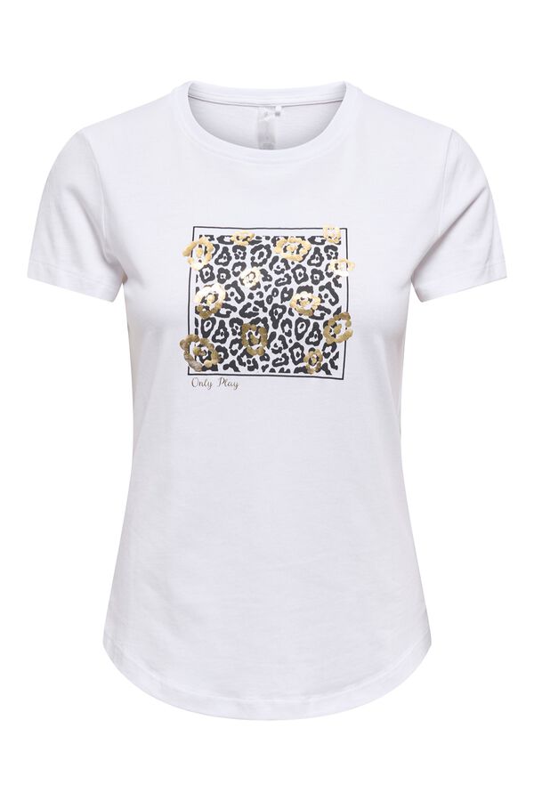 Only Play T-shirt estampada de manga curta branco