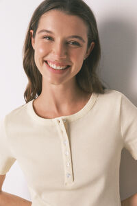 Women'secret Žuta pamučna majica sa kratkim rukavima