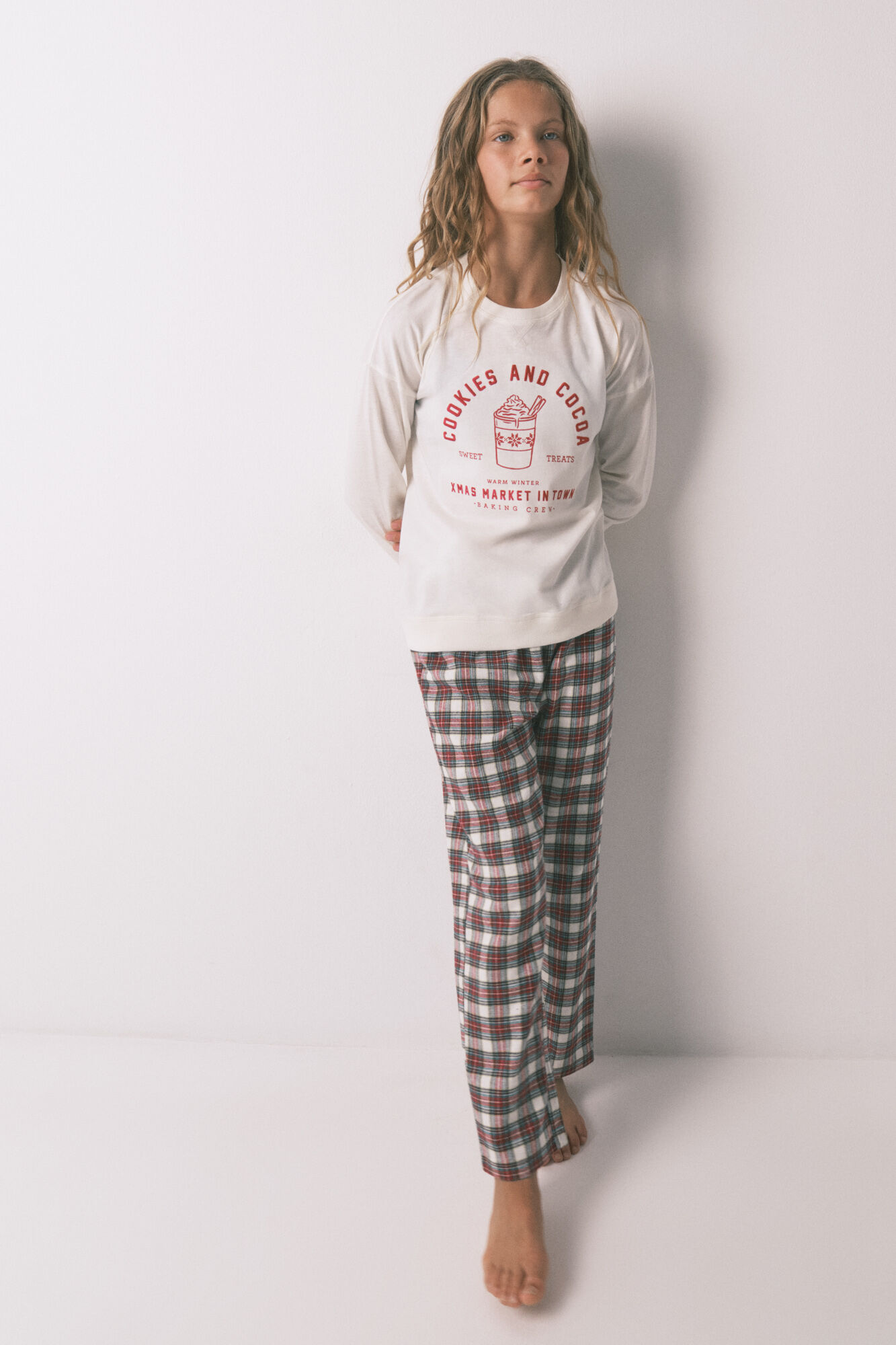 Women'secret Children's pyjamas with a sweatshirt and checked trouser