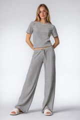 Lmtd Pantal&oacute;n de punto rayas y cintura el&aacute;stica azul