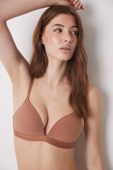 Womensecret CHARMING triangle microfibre brown bra nude