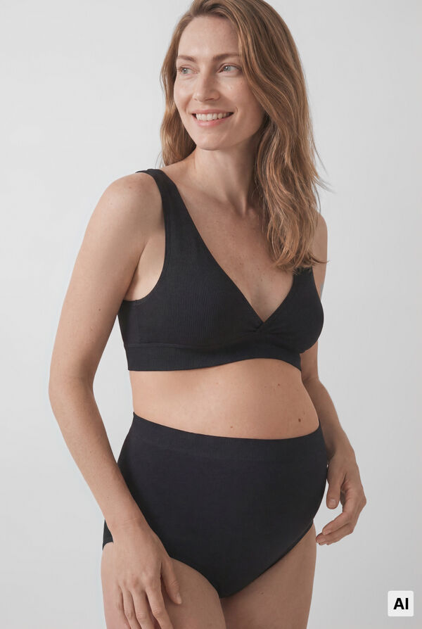 Women'secret Black high-waisted maternity panty black