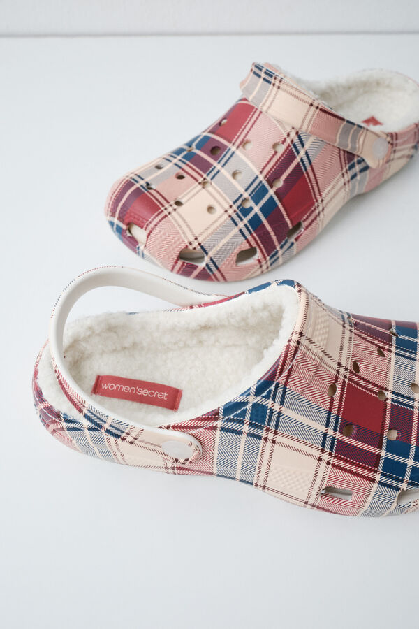Women'secret Plaid lined clog slippers printed