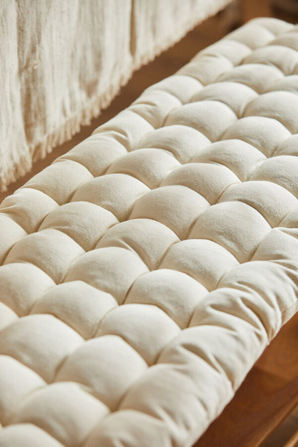 Calma House Coxim de banco de algod&atilde;o bege lav&aacute;vel gavema bege