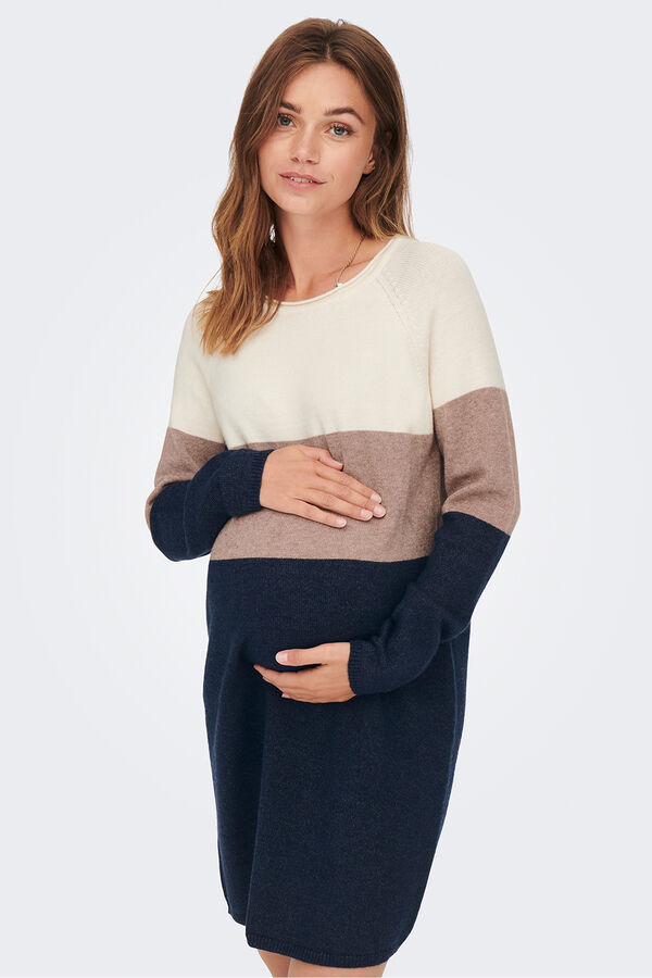 Only Maternity Vestido corto de punto maternity multicolor