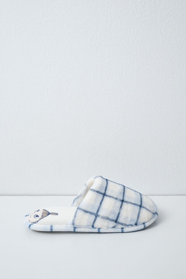 Women'secret Moomin plaid slippers blue