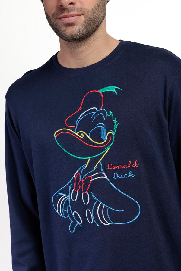 Admas Pijama largo Donald 100% algod&oacute;n para hombre azul