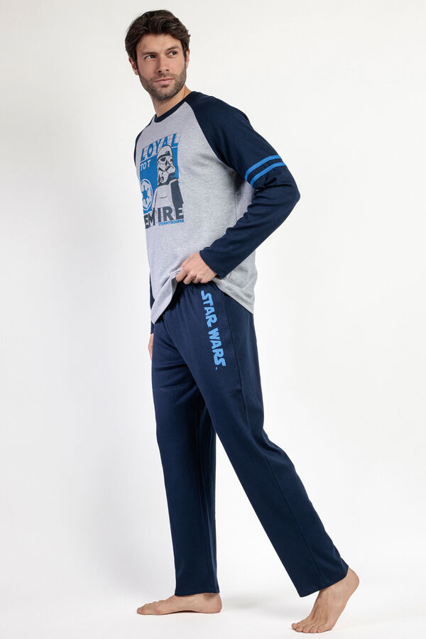 Admas Pijama largo Imperio Star Wars para hombre azul