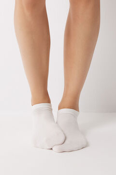 Womensecret Lot 3 chaussettes courtes blanches blanc