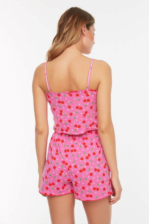 Trendyol Pijama de algod&oacute;n escote redondo estampado