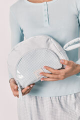 Women'secret Green quilted plaid and striped vanity case green