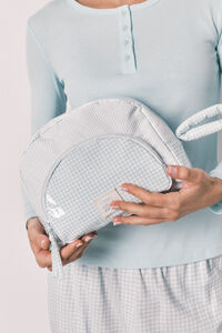 Women'secret Green quilted plaid and striped vanity case