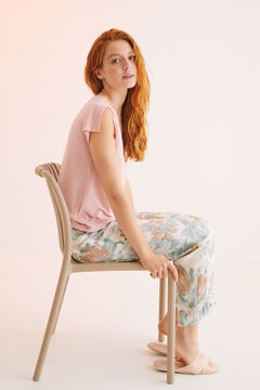 Womensecret Langer Pyjama Print Rosa Rosa