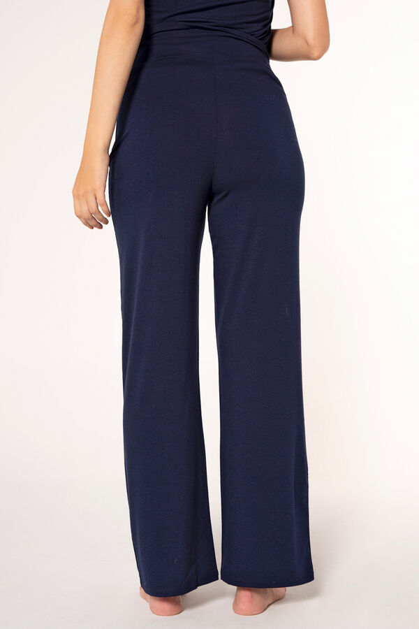 Ohma! Cal&ccedil;as b&aacute;sicas largas de malha pr&eacute;-mam&atilde; azul