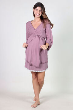 Womensecret Maternity robe with lace details pink