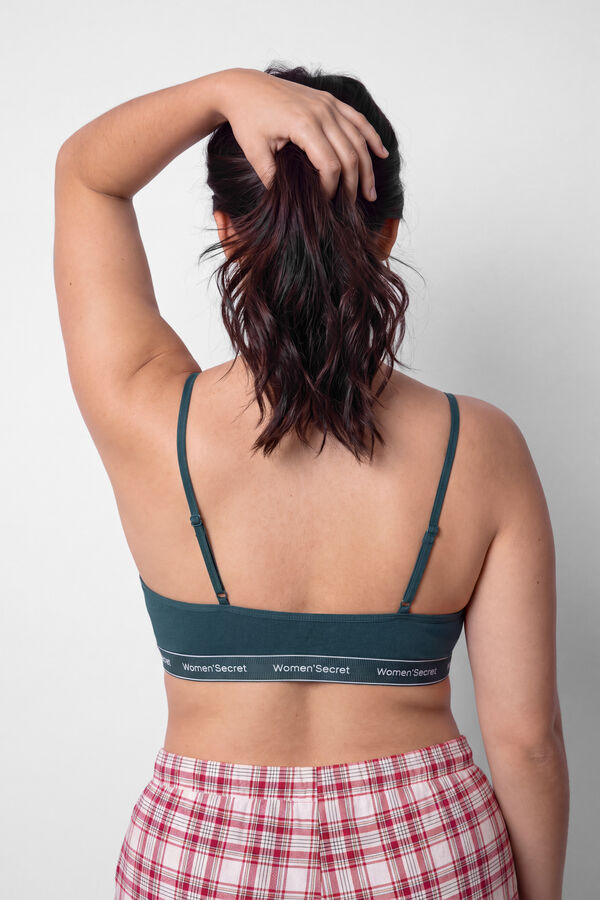 Women'secret Green microfibre triangle bra NATURAL green