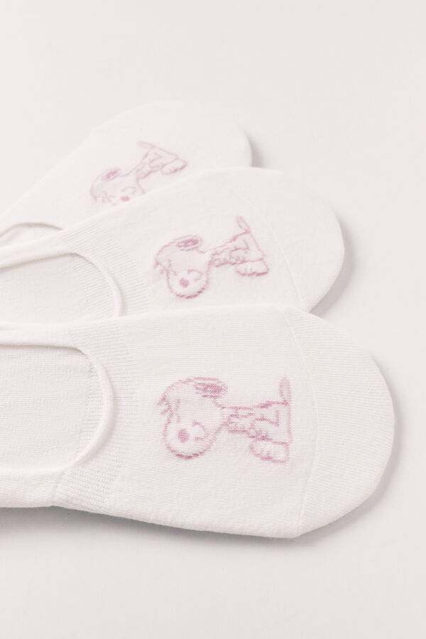 Women'secret Snoopy print 3-pack no-show socks grey