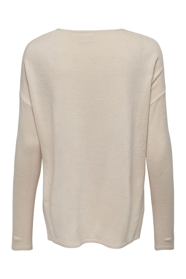 Only Maternity Jersey de punto premam&aacute; con cuello V y hombros ca&iacute;dos gris