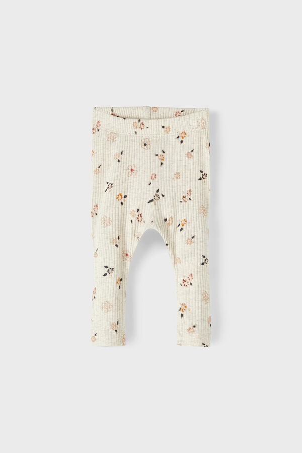 Womensecret Baby girl's ribbed leggings blanc