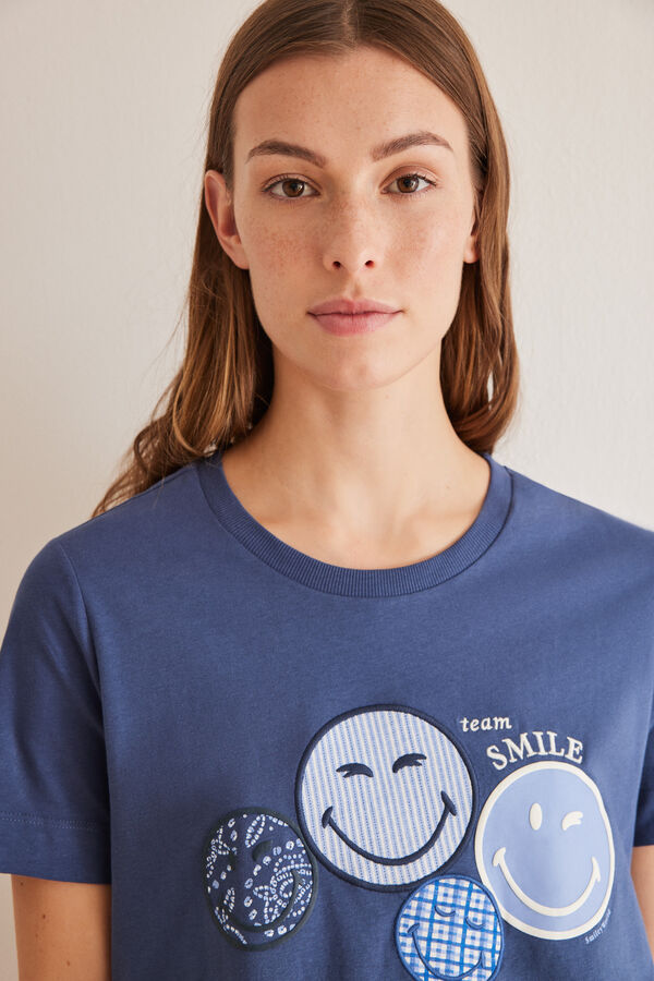 Womensecret Camiseta SmileyWorld ® 100% algodón azul