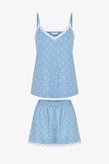 Penti Conjunto de pijama corto detalle flores azul