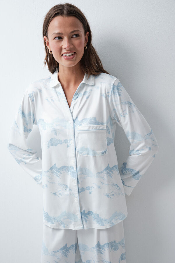 Women'secret Printed classic pyjamas white