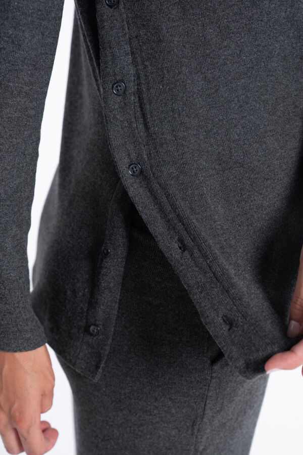 Ohma! Homepack mit weichem Stoff und Kn&ouml;pfe Grau