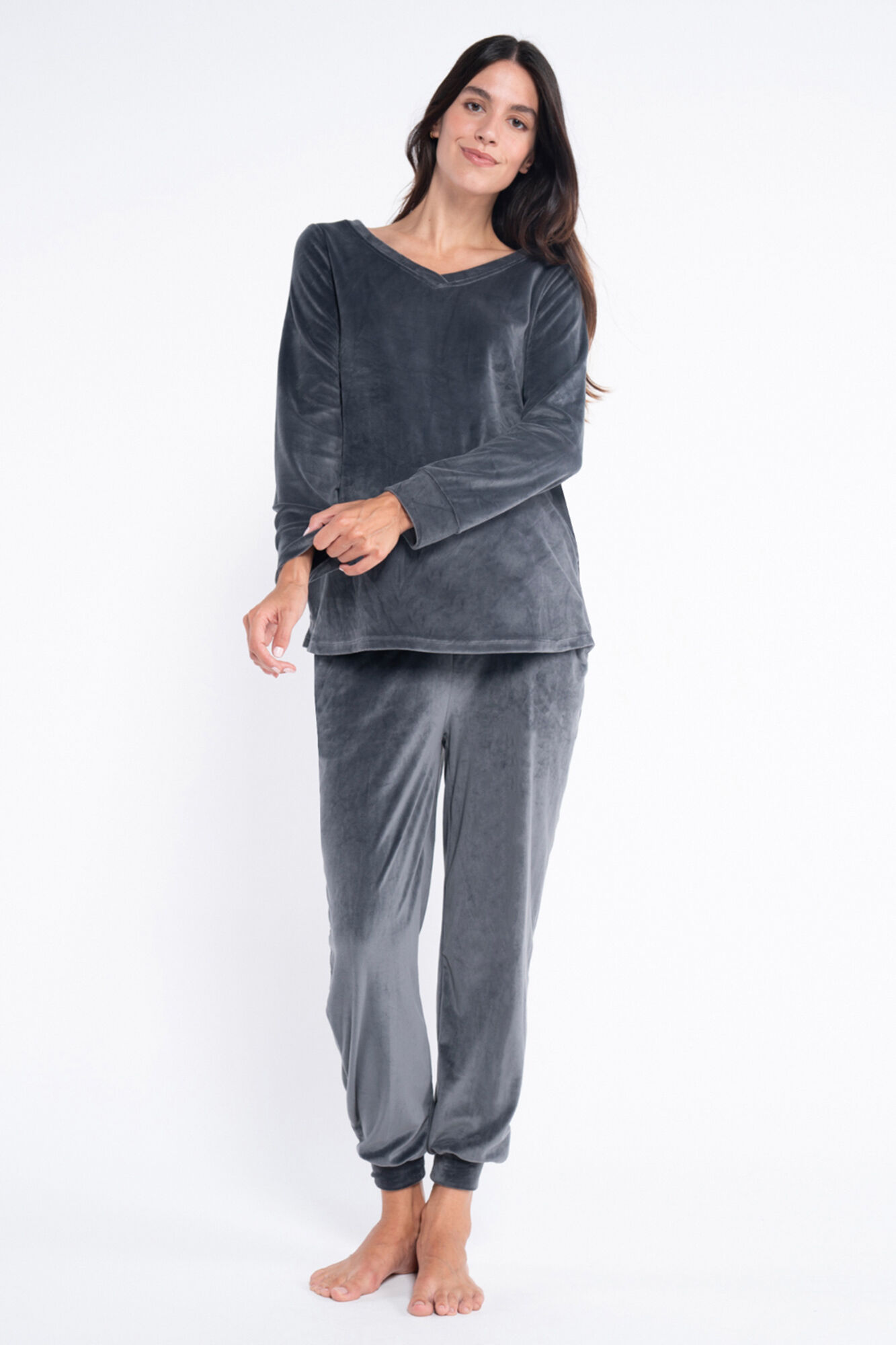 Ohma! Pack pijama peludo con escote en V