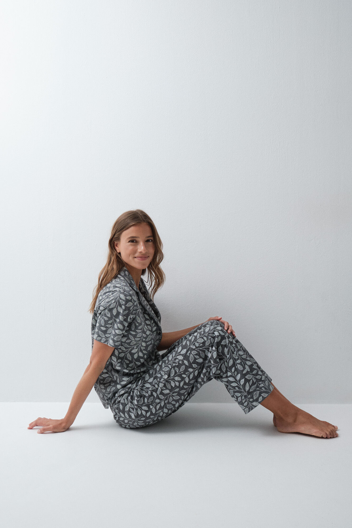 Women'secret Pyjama long chemise &agrave; feuilles