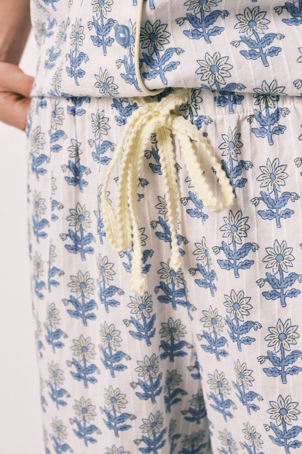 Women'secret Printed cotton capri pyjamas blue