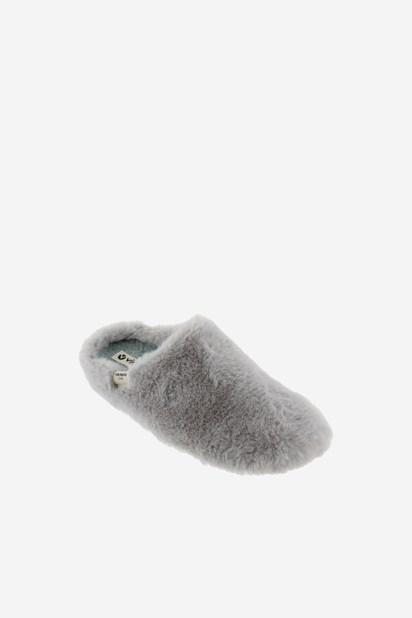 Womensecret Victoria Norte Soft fur house slippers with soft fur interior insole grey