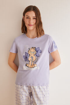 Womensecret Pijama 100% algodón lila Garfield morado/lila